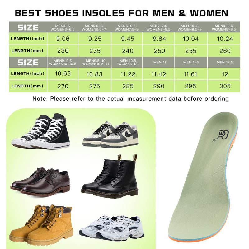 1 Pairs Adjustable Arch Support Height Insole, Plantar Fasciitis Relief Insoles for Men/Women and Fits for All Shoes Footwear Bedroom