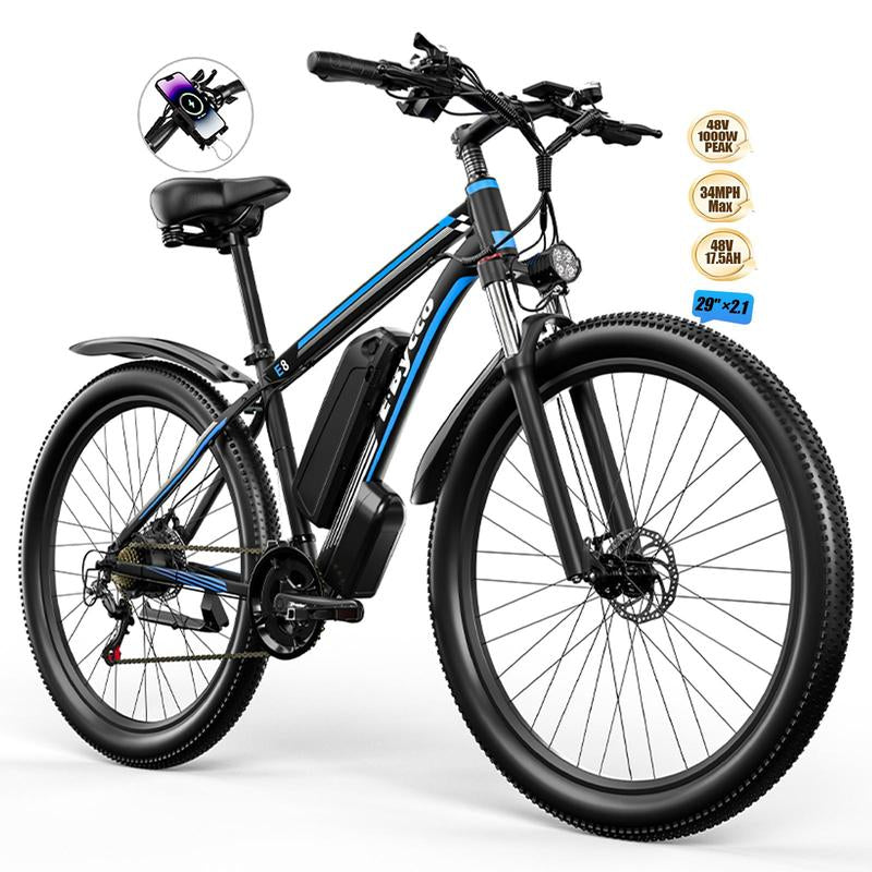 E·Bycco 29” Electric Bike for Adults, 48V 17.5AH Battery, 750W Peak 1000W Electric Mountain Bike, up to 70 Miles 34MPH Ebike with 21-Speed, Electric Bicycle E-Bike for Commuter, UL 2849 Certified