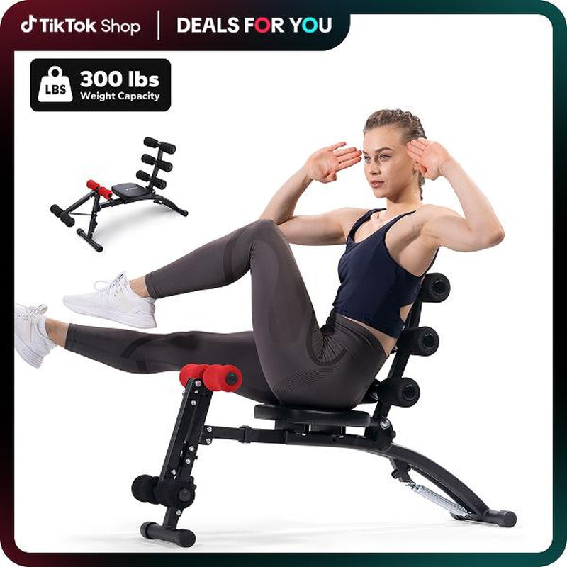 MERACH Adjustable Weight Bench for Full Body Workout, Press Bench of Home Gym Strength Training, Exercise Machine for Ab, Arm, Leg, Dealsforyoudays