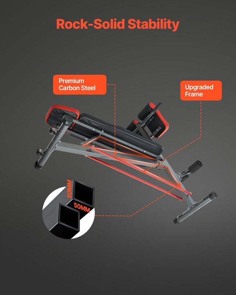 VEVOR Roman Chair Back Extension Hyperextension Bench Multi-Function Adjustable Gym