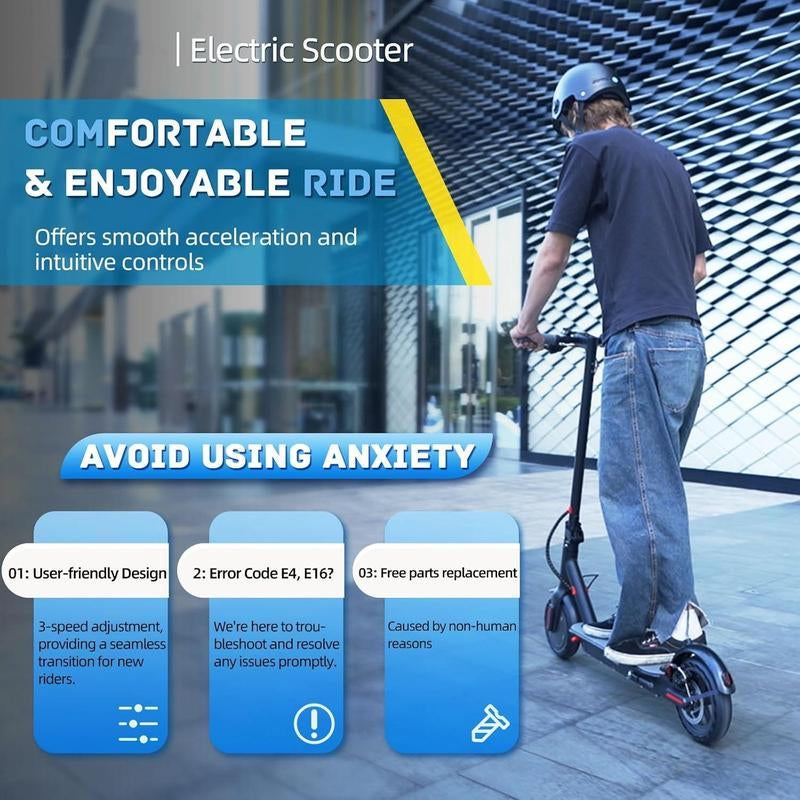 19 Mile Electric Scooter 350W, 8.5-Inch Tires, Maximum Speed of 10-15KM/H, Adult Folding Commuting Electric Scooter, Suitable for Adult Commuting Foldable