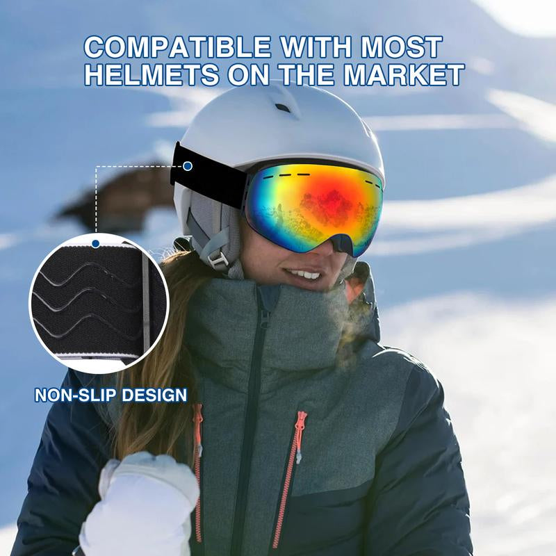 HD Anti-Fog Ski Goggles, Outdoor Ski Goggles ,Skiing Sunglasses, Sports Eyewear for Men & Women