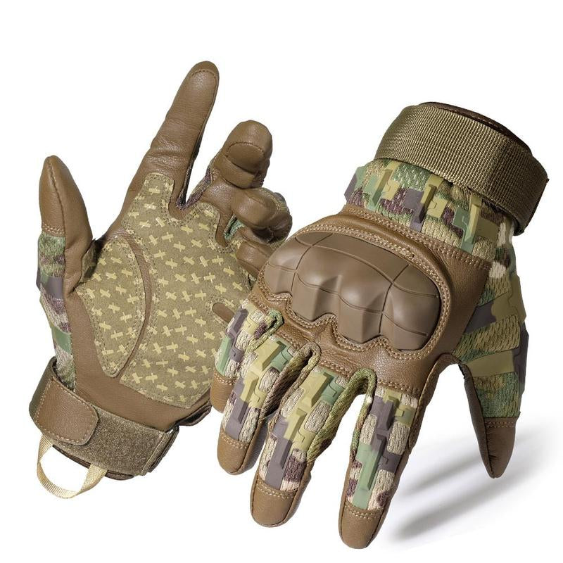 Outdoor Tactical Windproof Sports Gloves, High Sensitivity Touch Screen Pu Leather Outdoor Mountaineering Training Hunting Cycling Gloves, Men Gifts Ideas, Gift for Boyfriend Husband, Gym Accessories, Hobbies Ideas, Motorcycle Riding Gloves
