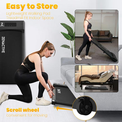 Walking Pad, under Desk Treadmill, Walking Treadmill 2 in 1 for Home/Office with Remote Control, Portable Treadmill (Black, 1 Year Warranty)