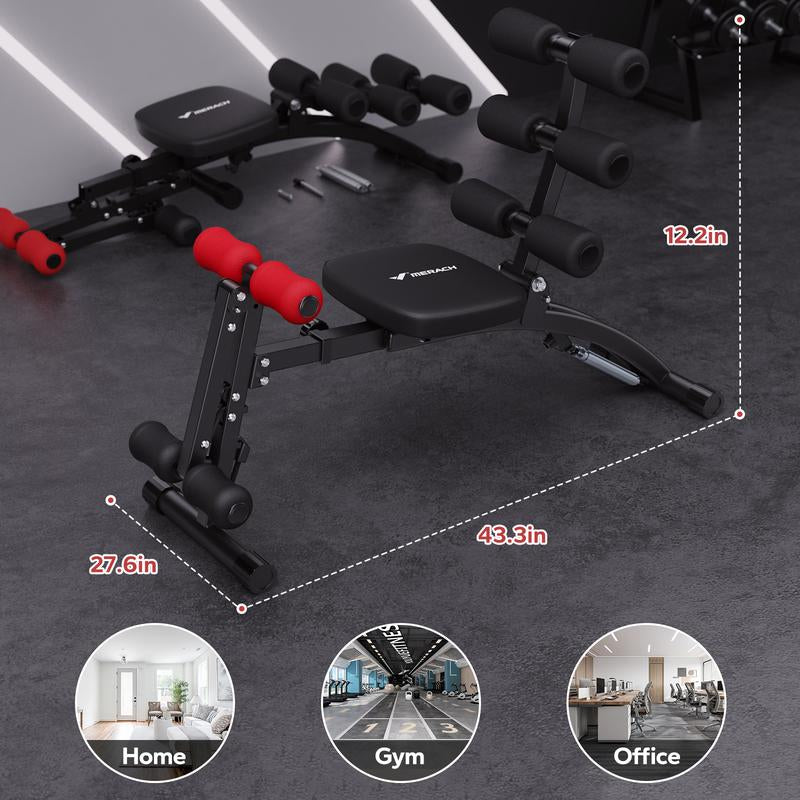 MERACH Adjustable Weight Bench for Full Body Workout, Press Bench of Home Gym Strength Training, Exercise Machine for Ab, Arm, Leg, Dealsforyoudays