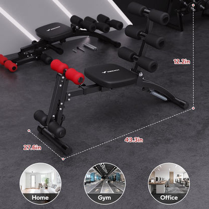 MERACH Adjustable Weight Bench for Full Body Workout, Press Bench of Home Gym Strength Training, Exercise Machine for Ab, Arm, Leg, Dealsforyoudays