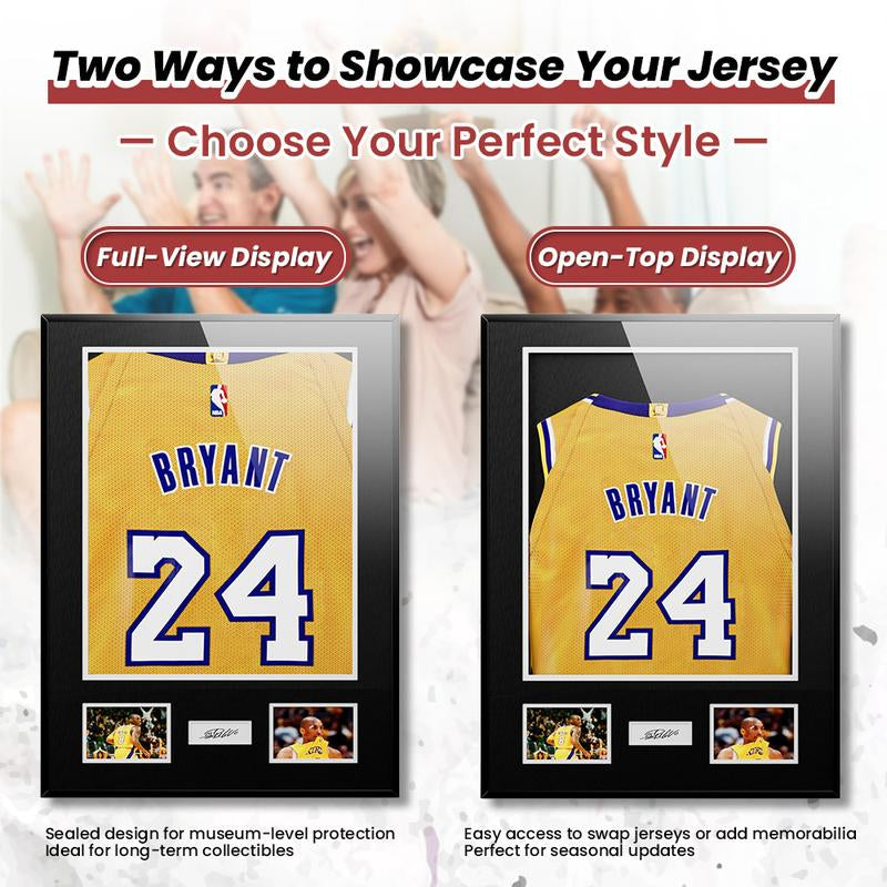 CCDCC Jersey Frame Display Case,Sport Jersey Shadow Box,Room Decor Metal Jersey Frame, Mat, Backing Board, Shatterproof Acrylic Glass, and Hanging Kit for Soccer, Baseball, Basketball, Football (Rectangular1)