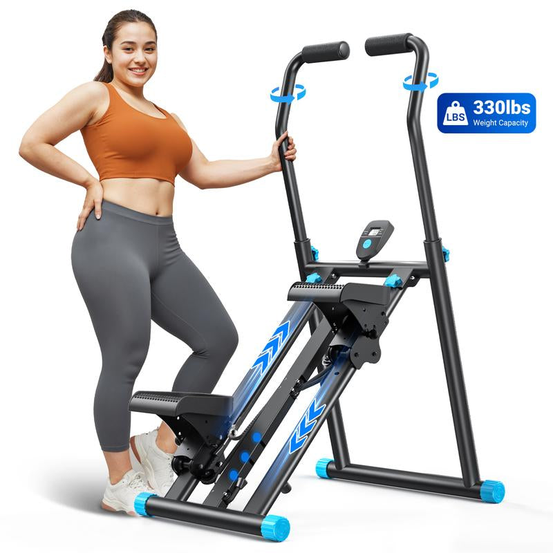 MERACH Stair Stepper with Handlebar for Full-Body Workout, 300LBS Capacity, Compact Cardio Climber Exercise Machine with Adjustable Pedals, Vertical Climber for Home Gym, Dealsforyoudays