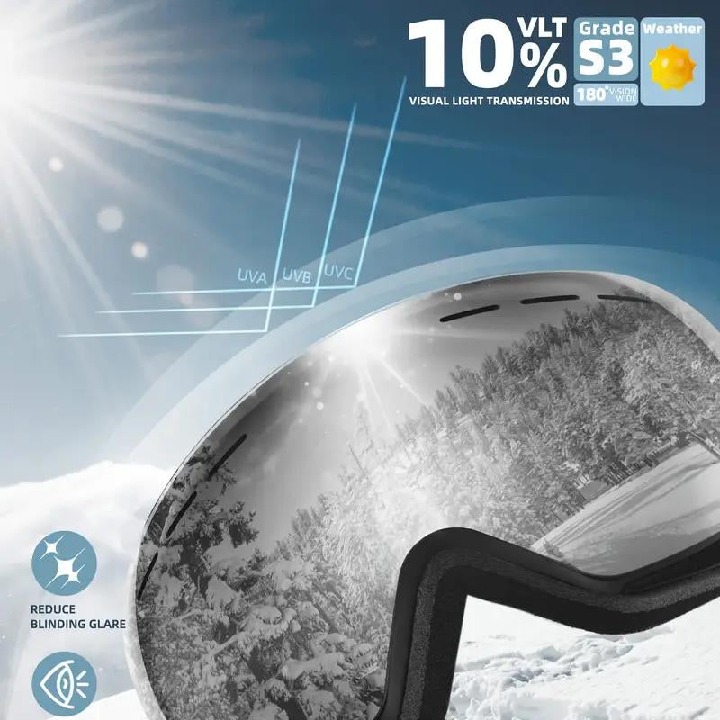 HD Anti-Fog Ski Goggles, Outdoor Ski Goggles ,Skiing Sunglasses, Sports Eyewear for Men & Women