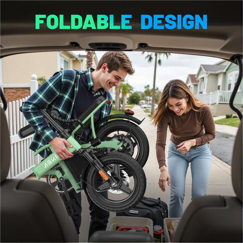 Folding Electric Bike for Adults | 14-Inch Lightweight Commuter E-Bike with 48V 350W Motor | Long Range Battery | Compact Design | E BIKE Bicicleta Electrica