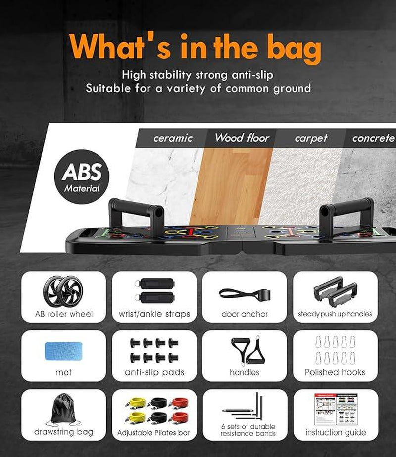 Push up Board- with 20 Portable Exercise Equipment