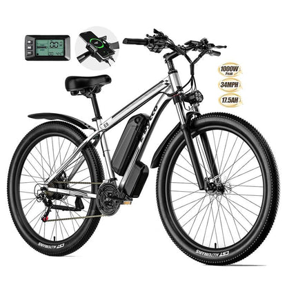 E·Bycco 29” Electric Bike for Adults, 48V 17.5AH Battery, 750W Peak 1000W Electric Mountain Bike, up to 70 Miles 34MPH Ebike with 21-Speed, Electric Bicycle E-Bike for Commuter, UL 2849 Certified
