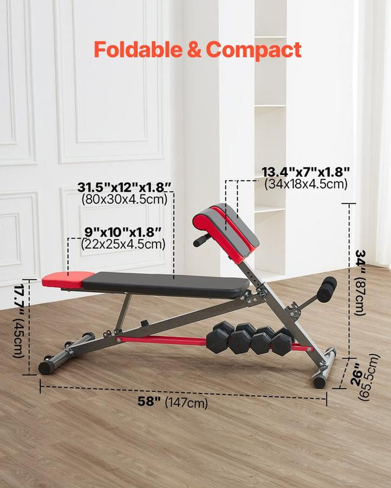 VEVOR Roman Chair Back Extension Hyperextension Bench Multi-Function Adjustable Gym