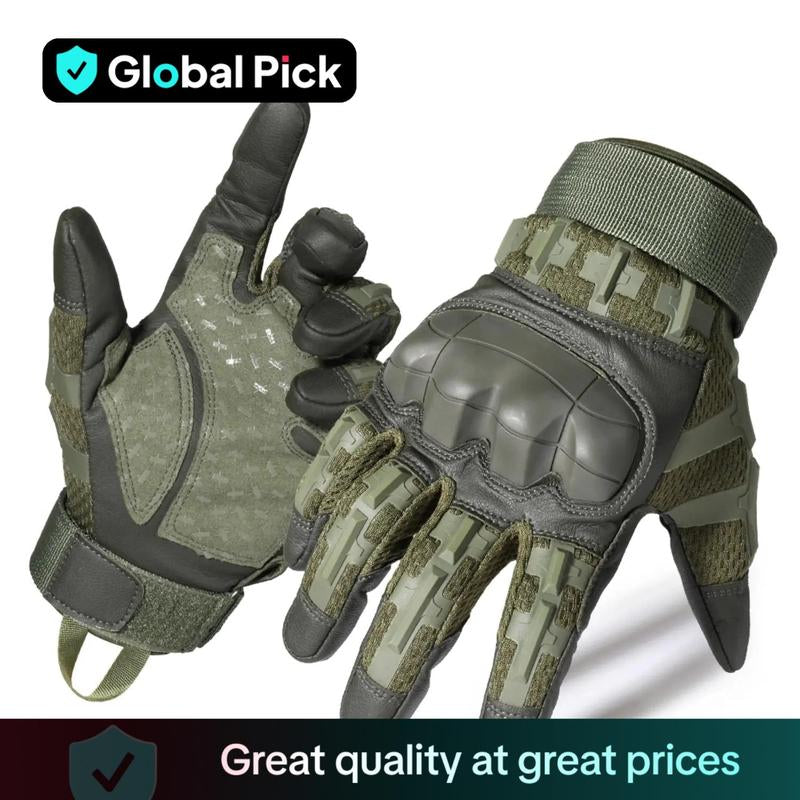 Outdoor Tactical Windproof Sports Gloves, High Sensitivity Touch Screen Pu Leather Outdoor Mountaineering Training Hunting Cycling Gloves, Men Gifts Ideas, Gift for Boyfriend Husband, Gym Accessories, Hobbies Ideas, Motorcycle Riding Gloves