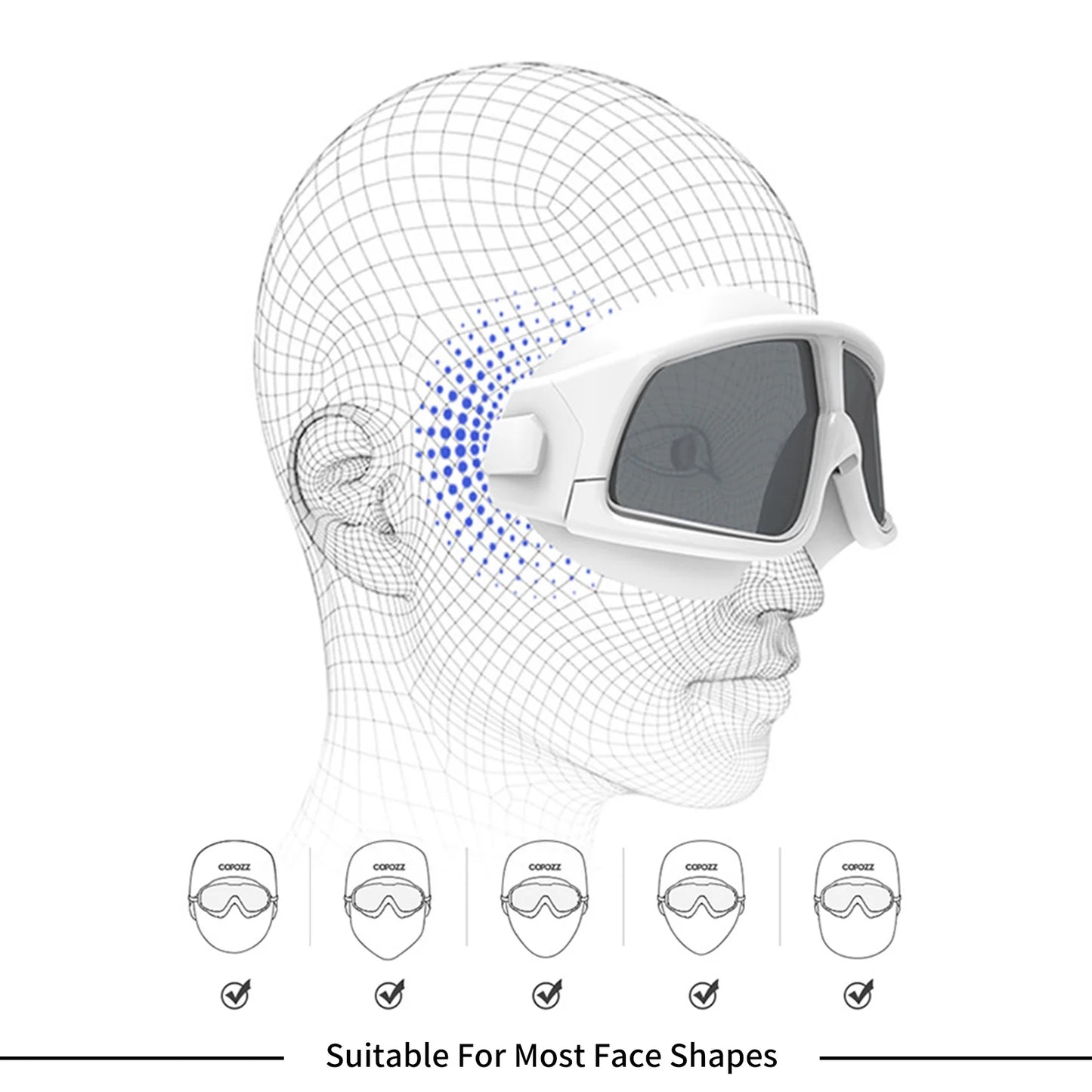 Swim Goggles No Leaking Anti-Fog Pool Goggles Swimming Goggles for Adult Men Women Youth, UV Protection 180° Clear Vision-White