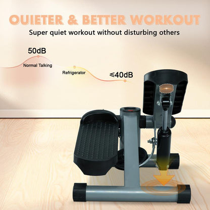 Mini Stepper for Home Workout - Stair Stepper Machine with Resistance Bands, Full Body Cardio and Toning Fitness Equipment for Small Spaces