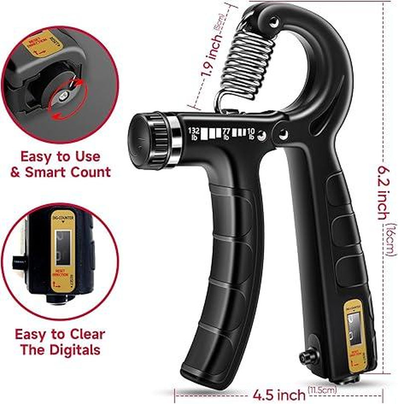Hand Grip Strengthener Kit (5 Pcs) – PP & TPR Grip Strength Trainer – Forearm Strengthener Perfect for Athletes, Players, Artists, Fitness Enthusiast
