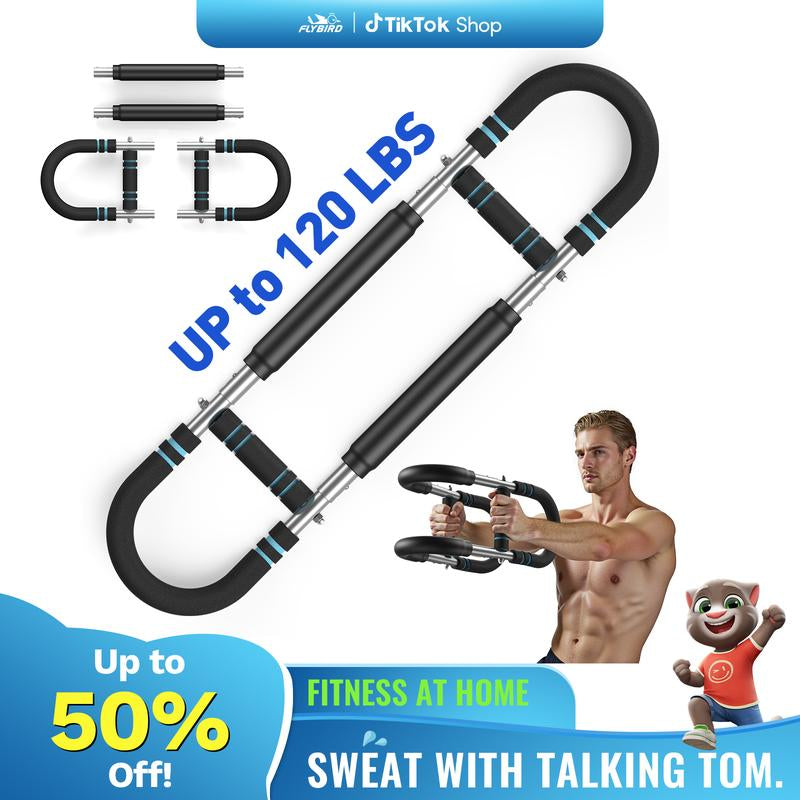 Flybird Arm Trainer Chest Workout Adjustable Spring Resistance Equipment, Strengthen Chest & Arm Muscles for Men, Detachable Portable Design for Home Gym & Outdoor