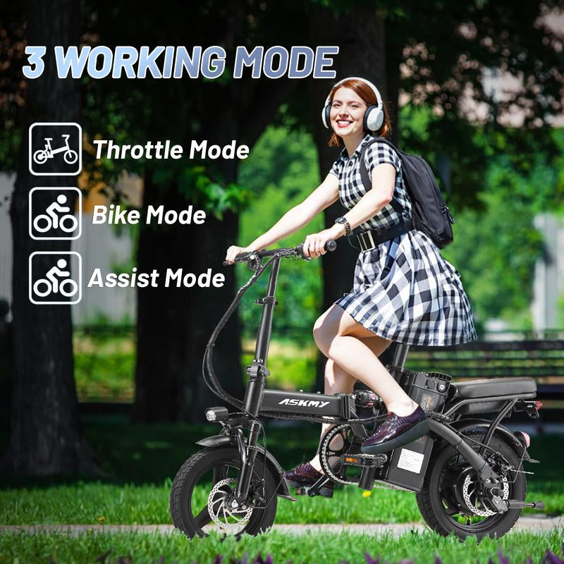Folding Electric Bike for Adults | 14-Inch Lightweight Commuter E-Bike with 48V 350W Motor | Long Range Battery | Compact Design | E BIKE Bicicleta Electrica