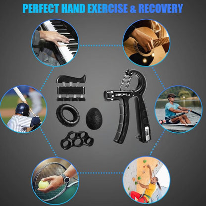 Hand Grip Strengthener Kit (5 Pcs) – PP & TPR Grip Strength Trainer – Forearm Strengthener Perfect for Athletes, Players, Artists, Fitness Enthusiast