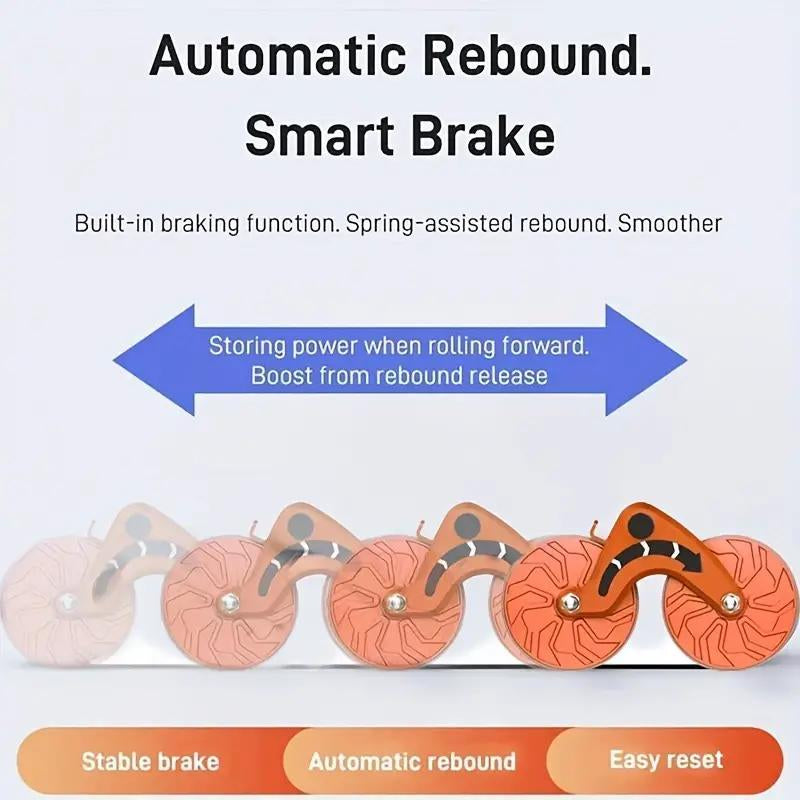 2025 New Ab Roller Wheel with Timer & Knee Mat, Automatic Rebound Abdomina Wheel with 4 Elbow Support, Ab Gymworkout Equipment for Strengthening Core Muscles, Abs Exercise Roller for Women Men, Abs Wheels Double Wheelpower Roler, Ab Machine