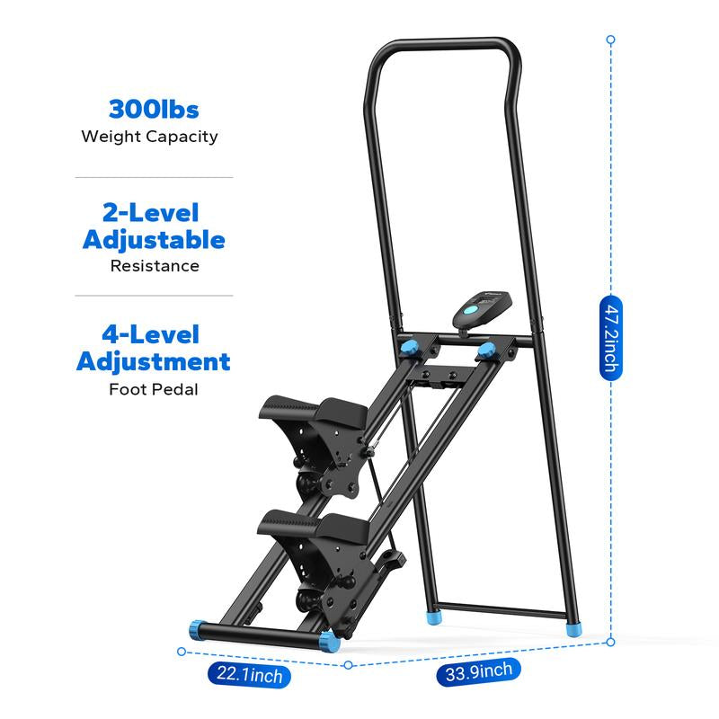 MERACH Stair Stepper with Handlebar for Full-Body Workout, 300LBS Capacity, Compact Cardio Climber Exercise Machine with Adjustable Pedals, Vertical Climber for Home Gym, Dealsforyoudays