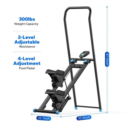 MERACH Stair Stepper with Handlebar for Full-Body Workout, 300LBS Capacity, Compact Cardio Climber Exercise Machine with Adjustable Pedals, Vertical Climber for Home Gym, Dealsforyoudays