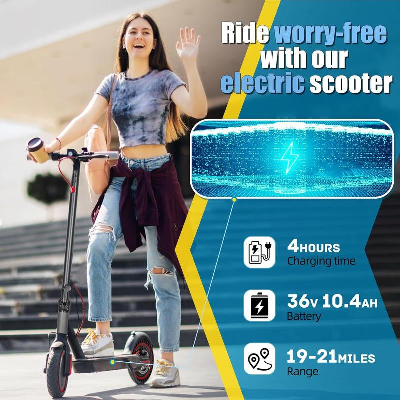 19 Mile Electric Scooter 350W, 8.5-Inch Tires, Maximum Speed of 10-15KM/H, Adult Folding Commuting Electric Scooter, Suitable for Adult Commuting Foldable