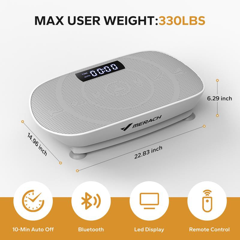 Dealsforyoudays MERACH Vibration Plate Exercise Machine, Lymphatic Drainage Machine, Whole Body Workout Vibration Platform for Wellness and Fitness Home Gym Equipment