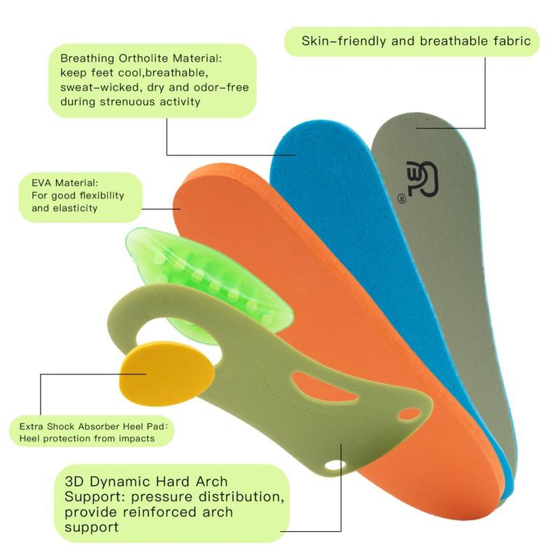 1 Pairs Adjustable Arch Support Height Insole, Plantar Fasciitis Relief Insoles for Men/Women and Fits for All Shoes Footwear Bedroom