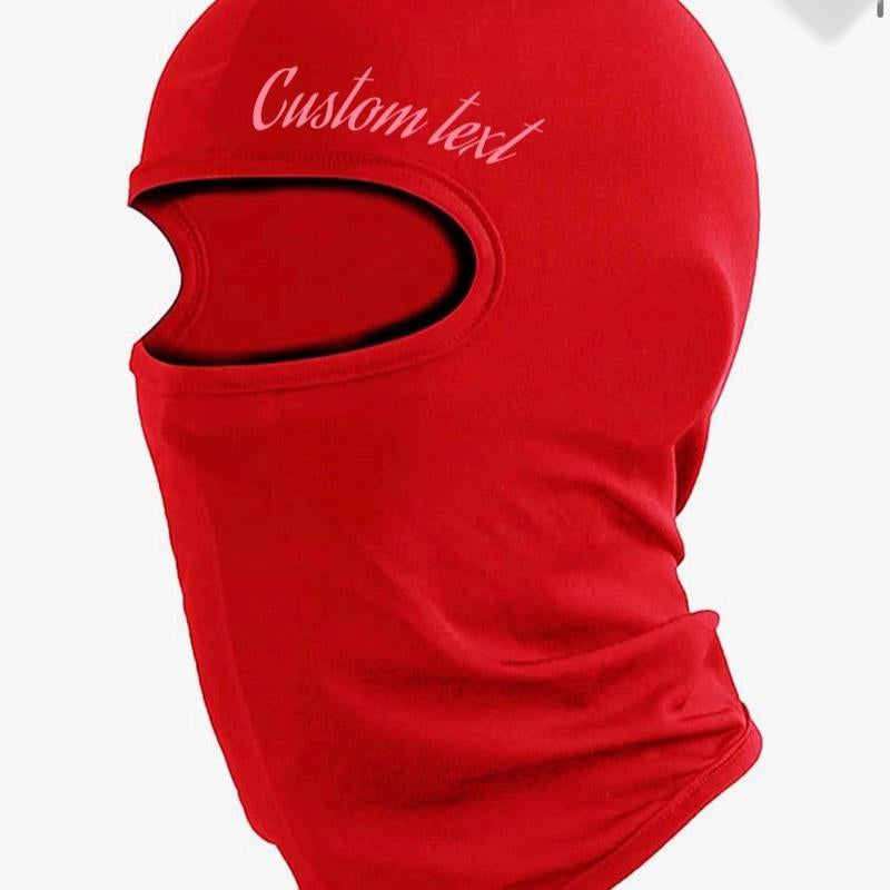 Red Custom Cursive Text Ski Mask, Personalized Shiesty Mask