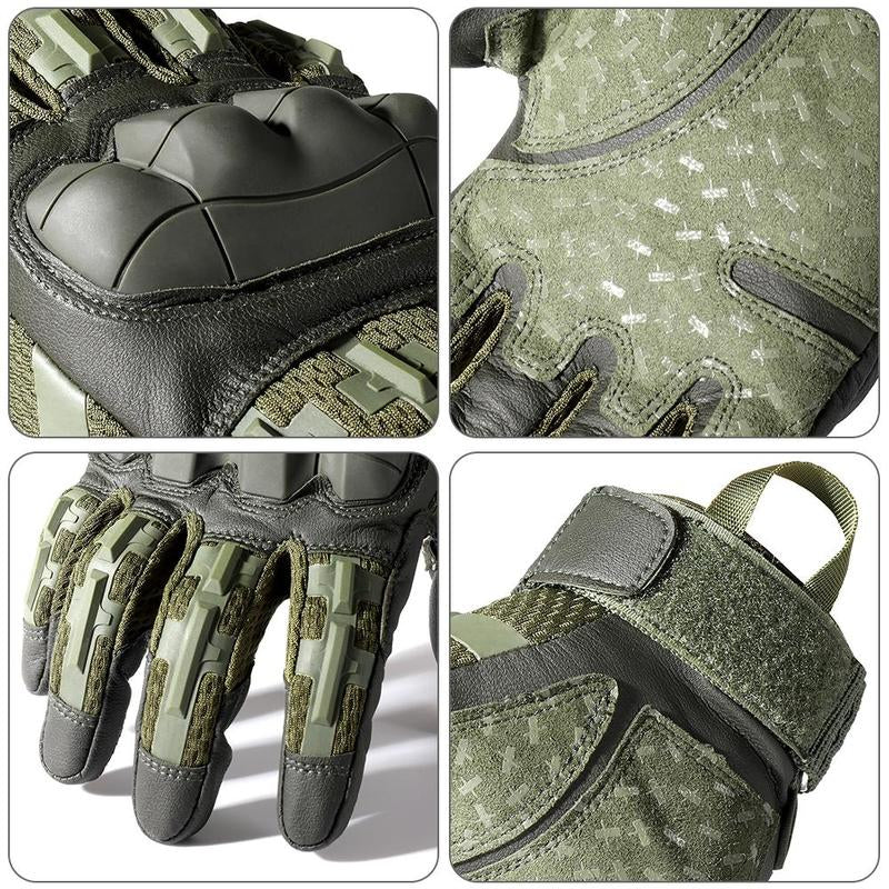 Outdoor Tactical Windproof Sports Gloves, High Sensitivity Touch Screen Pu Leather Outdoor Mountaineering Training Hunting Cycling Gloves, Men Gifts Ideas, Gift for Boyfriend Husband, Gym Accessories, Hobbies Ideas, Motorcycle Riding Gloves