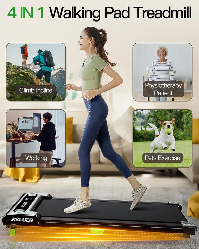 [Walking Pad with Incline] Tiktokshopbacktoschool Akluer Incline Walking Pad Treadmill for Home, Speed 0.6-4MPH,2.5 HP under Desk Treadmill Small with Remote Control, Walking Pad Small Treadmill with LED Display