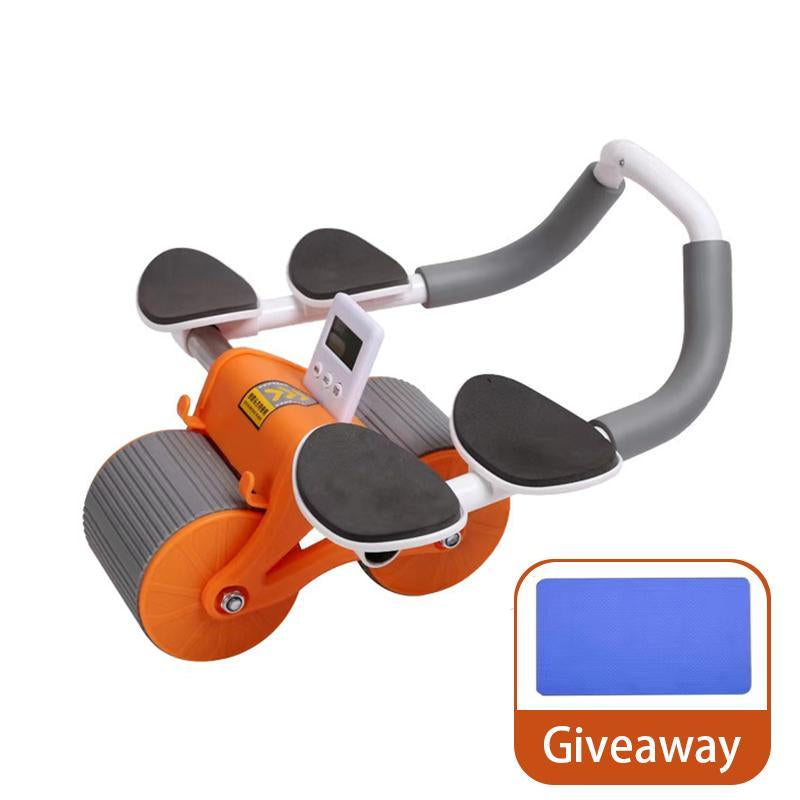 2025 New Ab Roller Wheel with Timer & Knee Mat, Automatic Rebound Abdomina Wheel with 4 Elbow Support, Ab Gymworkout Equipment for Strengthening Core Muscles, Abs Exercise Roller for Women Men, Abs Wheels Double Wheelpower Roler, Ab Machine