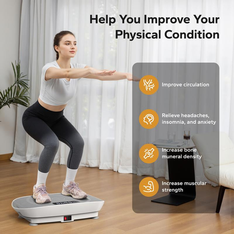 Dealsforyoudays MERACH Vibration Plate Exercise Machine, Lymphatic Drainage Machine, Whole Body Workout Vibration Platform for Wellness and Fitness Home Gym Equipment