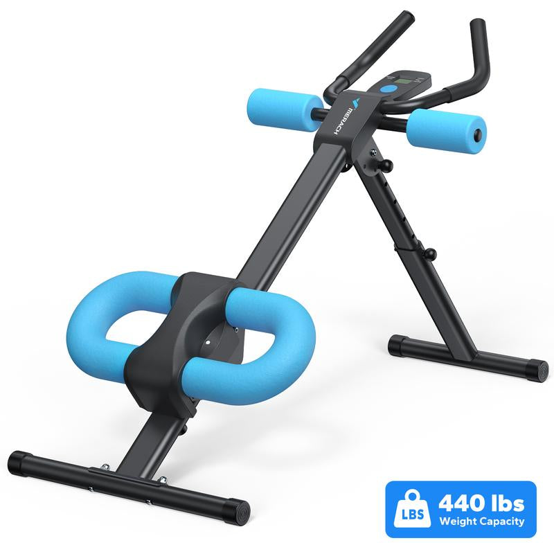 MERACH Adjustable Ab Trainer Machine with LCD Monitor, Foldable Abdominal Exercise Machine Core Trainer Machine Workout for Arm, Leg, Buttocks Shaper