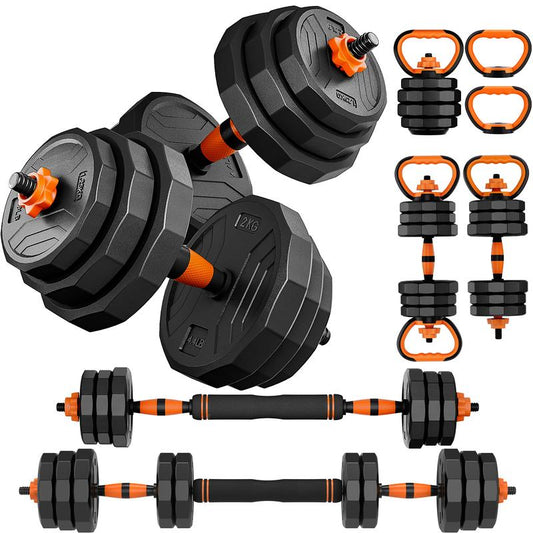 Adjustable Weight Dumbbell Set, 44/66/88LBS Weight Set Use as Dumbbell, Barbell, Kettlebell and Push-Up Pesas Para Ejercicios En Casa, Multi-Functional Fitness Exercise Equipment for Home Gym