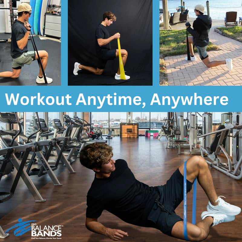 Pro Balance Bands - Eco-Friendly 5 Natural Latex Bands for Full-Body Workouts, Resistance Tension Options, Personalized Nutrition Plan, Workout Library Access, Olympic Gold Medalist Endorsed