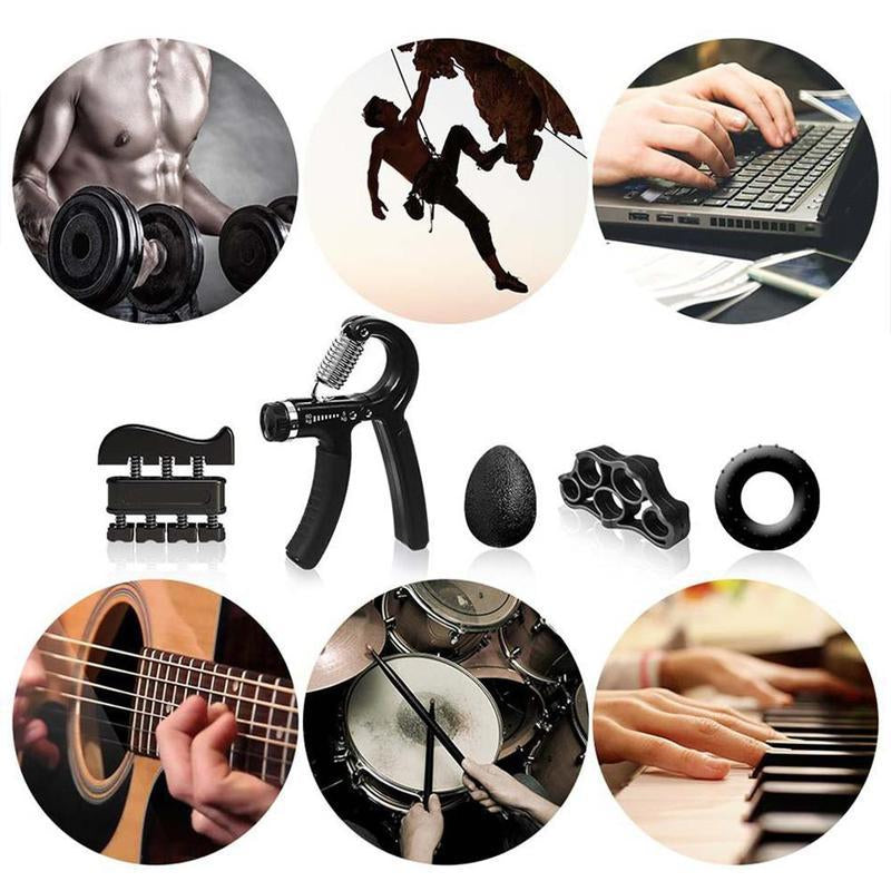 Hand Grip Strengthener Kit 5 Pack Forearm Grip Adjustable Resistance Hand Gripper, Gripper ,Forearm Veins,Finger Exerciser, Finger Stretcher,Grip Ring Stress Relief Grip Ball for Athletes, Boyfriend Gift