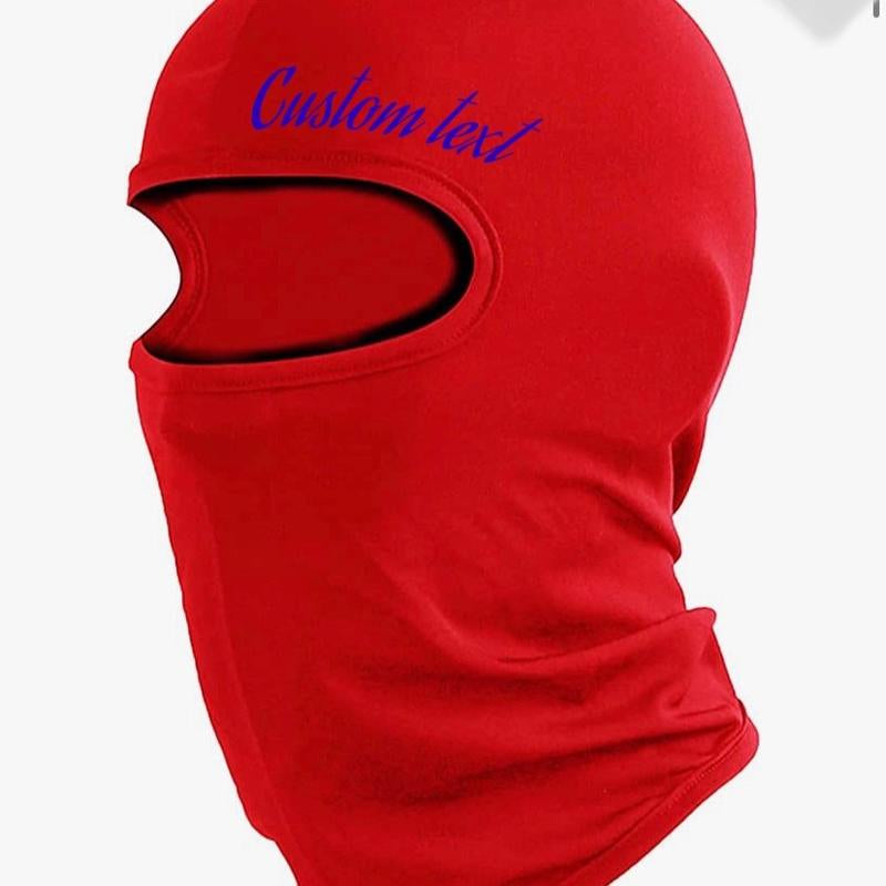 Red Custom Cursive Text Ski Mask, Personalized Shiesty Mask