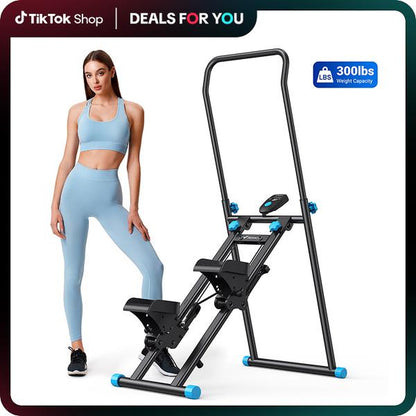 MERACH Stair Stepper with Handlebar for Full-Body Workout, 300LBS Capacity, Compact Cardio Climber Exercise Machine with Adjustable Pedals, Vertical Climber for Home Gym, Dealsforyoudays