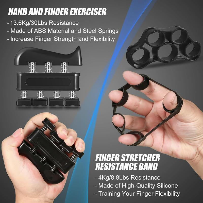 Hand Grip Strengthener Kit (5 Pcs) – PP & TPR Grip Strength Trainer – Forearm Strengthener Perfect for Athletes, Players, Artists, Fitness Enthusiast