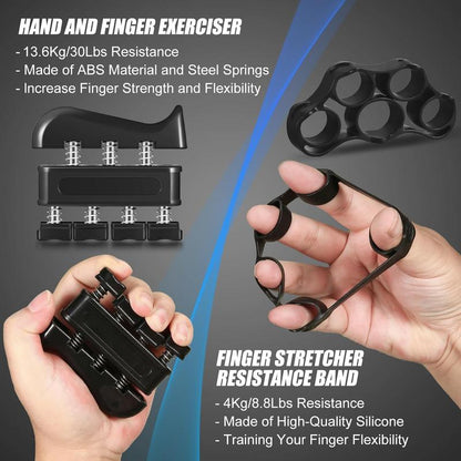 Hand Grip Strengthener Kit (5 Pcs) – PP & TPR Grip Strength Trainer – Forearm Strengthener Perfect for Athletes, Players, Artists, Fitness Enthusiast