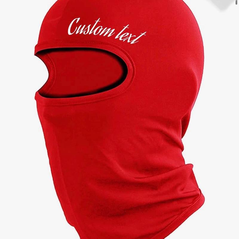 Red Custom Cursive Text Ski Mask, Personalized Shiesty Mask