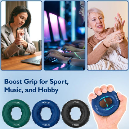 Fitbeast Grip Strength Trainer, Finger Exerciser, Forearm Strengthener 9-Piece Kit, Hand Grip Strengthener Targeted Strength
