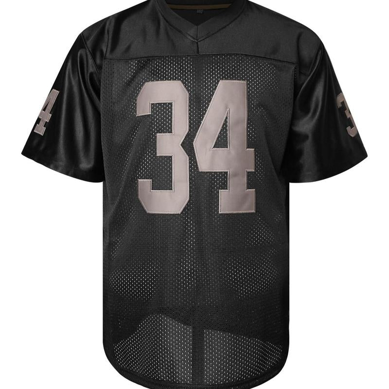Men'S Football Jersey #34 Retro Jersey, Breathable, Embroidered Sports Shirt for Training & Competition, V-Neck Jersey