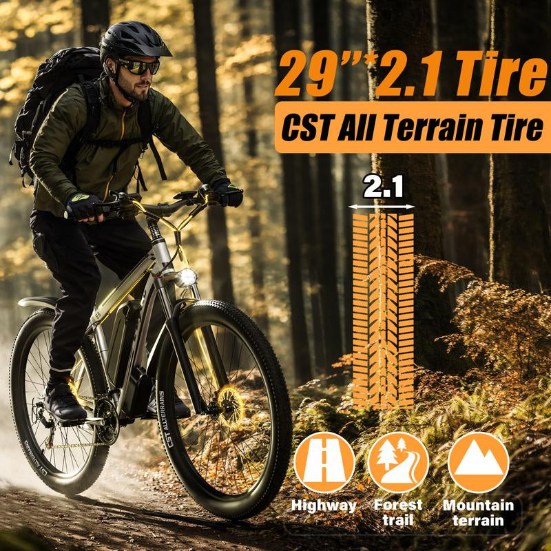 E·Bycco 29” Electric Bike for Adults, 48V 17.5AH Battery, 750W Peak 1000W Electric Mountain Bike, up to 70 Miles 34MPH Ebike with 21-Speed, Electric Bicycle E-Bike for Commuter, UL 2849 Certified