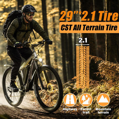 E·Bycco 29” Electric Bike for Adults, 48V 17.5AH Battery, 750W Peak 1000W Electric Mountain Bike, up to 70 Miles 34MPH Ebike with 21-Speed, Electric Bicycle E-Bike for Commuter, UL 2849 Certified