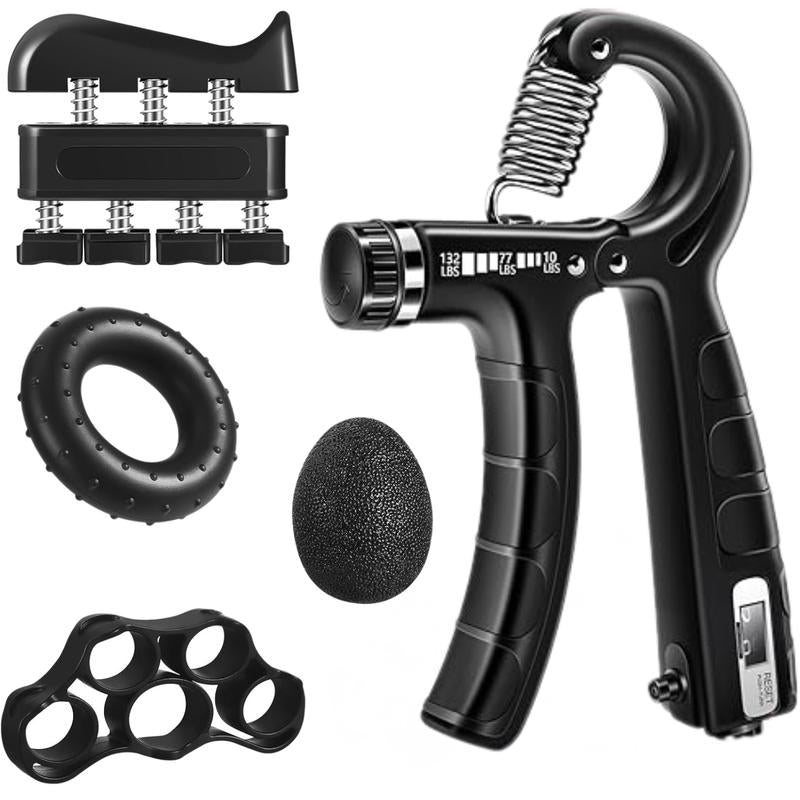 Hand Grip Strengthener Kit (5 Pcs) – PP & TPR Grip Strength Trainer – Forearm Strengthener Perfect for Athletes, Players, Artists, Fitness Enthusiast