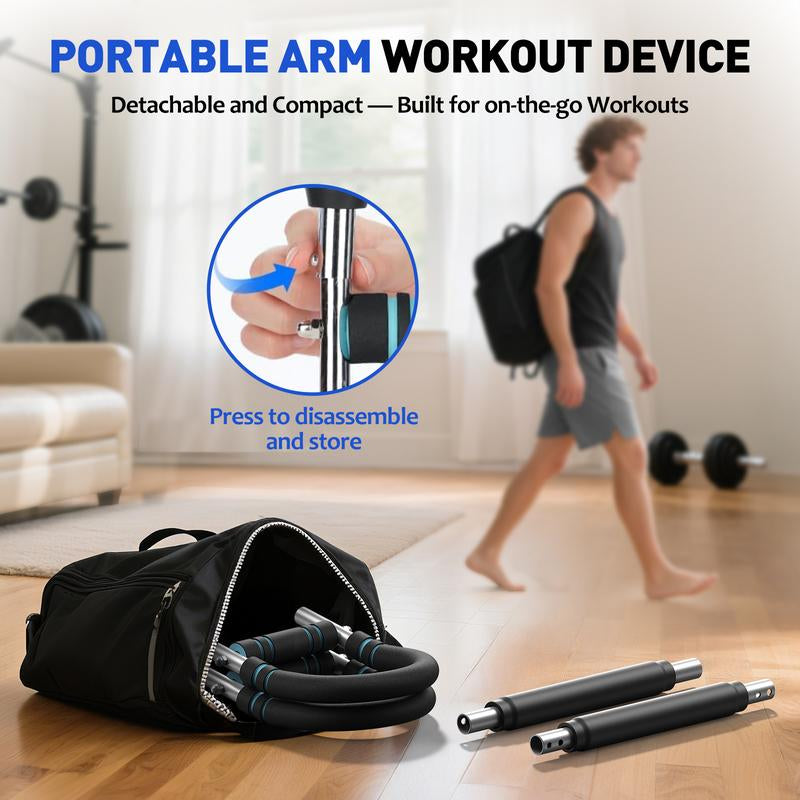Flybird Arm Trainer Chest Workout Adjustable Spring Resistance Equipment, Strengthen Chest & Arm Muscles for Men, Detachable Portable Design for Home Gym & Outdoor